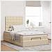 Struttura Letto Pouf con Materasso Crema 120x200 cm in Tessuto - Foto miniatura 3
