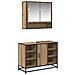 Set di mobili per il bagno con porta 2 pcs Rovere artigianale - Foto miniatura 1