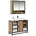 Set di mobili per il bagno con porta 2 pcs Rovere artigianale - Foto miniatura 3
