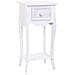 Tavolo In Legno Con 1 Cassetto E 1 Ripiano Bianco 34x28x71 - Foto miniatura 1