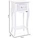 Tavolo In Legno Con 1 Cassetto E 1 Ripiano Bianco 34x28x71 - Foto miniatura 4