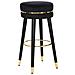 Sgabello Da Bar Paris Nero E Gold In Tessuto Su Gambe Nere - H 74 Cm - Foto miniatura 1