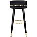 Sgabello Da Bar Paris Nero E Gold In Tessuto Su Gambe Nere - H 74 Cm - Foto miniatura 2