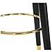 Sgabello Da Bar Paris Nero E Gold In Tessuto Su Gambe Nere - H 74 Cm - Foto miniatura 4