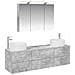 Set di mobili per il bagno 4 pcs Grigio Cemento - Foto miniatura 1