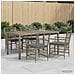 Set da pranzo per esterni 5 pz Grigio polyrattan - Foto miniatura 4