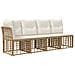 Set Divano da Giardino 8 pz Naturale e Bianco Crema polyrattan - Foto miniatura 3