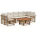 Set Divano da Giardino 8 pz Naturale e Bianco Crema polyrattan - Foto miniatura 1