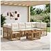 Set Divano da Giardino 8 pz Naturale e Bianco Crema polyrattan - Foto miniatura 10