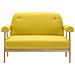 Divano A 2 Posti In Tessuto Giallo - Foto miniatura 4