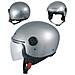 Casco Jet Moto Scooter Visera Antigraffio Argento Backline Ece 22-05 M - Foto miniatura 1