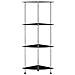 Scaffale a 4 Livelli Nero 30x30x100 cm in Vetro Temperato - Foto miniatura 2