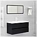 Mobile Lavabo Nero 90x38,5x45 cm in Legno Multistrato - Foto miniatura 3