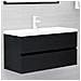 Mobile Lavabo Nero 90x38,5x45 cm in Legno Multistrato - Foto miniatura 1