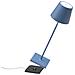 Lampada A Led Da Tavolo Poldina Pro Blu Avio Ricaricabile E Dimmerabile Con Batteria Fino A 12 Ore. Da Uso Esterno Ip65 - Foto miniatura 3