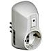Adattatore BE SAFE bianco con spina piccola 10A e 1 presa P30 e 2 prese bipasso da 10/16A con interruttore automatico di protezione - Foto miniatura 1