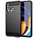 Custodia Compatibile Con Samsung Galaxy A20s In Brushed Nero - Coperchio Protettivo In Silicone Tpu Flessibile In Look Acciaio Inossidabile-fibra Di Carbonio - Foto miniatura 1