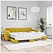 Divano Letto Con Letto Estraibile Giallo 80x200 Cm In Velluto - Foto miniatura 1