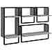 Set Mensole Parete Con Aste 4pz Grigio Sonoma Legno Multistrato - Foto miniatura 2