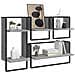 Set Mensole Parete Con Aste 4pz Grigio Sonoma Legno Multistrato - Foto miniatura 3