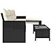 Lusso Casadino -  Divano Da Giardino Con Tavolo E Cuscini A L Nero In Polyrattan - Foto miniatura 5