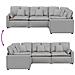 Divano Modulare con Cuscini in Tessuto Grigio Nuvola - Foto miniatura 9