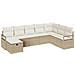 Set di divano da giardino 8 pezzi con cuscini in polyrattan beige, Divano da giardino 2 posti con cuscini in polyrattan beige - Foto miniatura 1