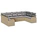 Set divano da giardino 9 pezzi con cuscini beige in polyrattan - Foto miniatura 1