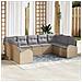 Set divano da giardino 9 pezzi con cuscini beige in polyrattan - Foto miniatura 2