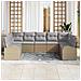 Set divano da giardino 9 pezzi con cuscini beige in polyrattan - Foto miniatura 3