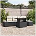 Set Divano da Giardino 6 Pezzi con Cuscini Nero Rattan Polimerico - Foto miniatura 2