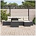 Set Divano da Giardino 6 Pezzi con Cuscini Nero Rattan Polimerico - Foto miniatura 3