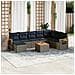 Set Divani da Giardino 9 pz con Cuscini Grigio in Polyrattan - Foto miniatura 2