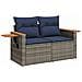 Set Divani da Giardino 9 pz con Cuscini Grigio in Polyrattan - Foto miniatura 3