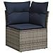 Set Divani da Giardino 9 pz con Cuscini Grigio in Polyrattan - Foto miniatura 4