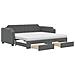 Divano Letto Estraibile Cassetti Grigio Scuro 80x200cm Tessuto - Foto miniatura 1