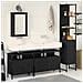 Set di Mobili per Bagno in 4 Pezzi Rovere Nero Legno Ingegnerizzato - Foto miniatura 2