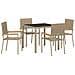 Set da Pranzo per Giardino 5 pcs Beige 90 x 90 x 75 cm - Foto miniatura 1