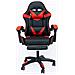 Sedia Gaming Da Scrivania Con Poggiapiedi E Cuscino Lombare E Cervicale Nero E Rosso - Foto miniatura 3