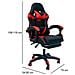 Sedia Gaming Da Scrivania Con Poggiapiedi E Cuscino Lombare E Cervicale Nero E Rosso - Foto miniatura 4