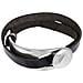 Bracciale In Pelle Nera Argento Gd Doppio Giro - Foto miniatura 1