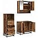 Set di mobili per il bagno con cassetto 3 pcs Legno vecchio - Foto miniatura 5