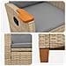 Poltrona reclinabile con tavolino 62 x 64 x 112 cm polyrattan - Foto miniatura 5
