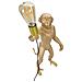 Lampada Da Tavolo Monkey Oro In Resina Glam 26x34x55 Cm - Foto miniatura 3