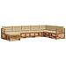 Set divani 8 pcs Naturale e Beige Legno di Acacia Massello - Foto miniatura 1