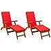 Lettino prendisole reclinabile e pieghevole 2 pcs Rosso - Foto miniatura 1