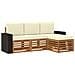Set di divani da esterno con cuscino 4 pcs Naturale e Crema - Foto miniatura 1