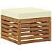 Set di divani da esterno con cuscino 4 pcs Naturale e Crema - Foto miniatura 4