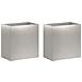 Vaso da giardino 2 pz Argento 50 x 30 x 40 cm Acciaio Inox - Foto miniatura 1