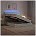 Letto con contenitore LED e materasso Grigio Chiaro - Foto miniatura 4